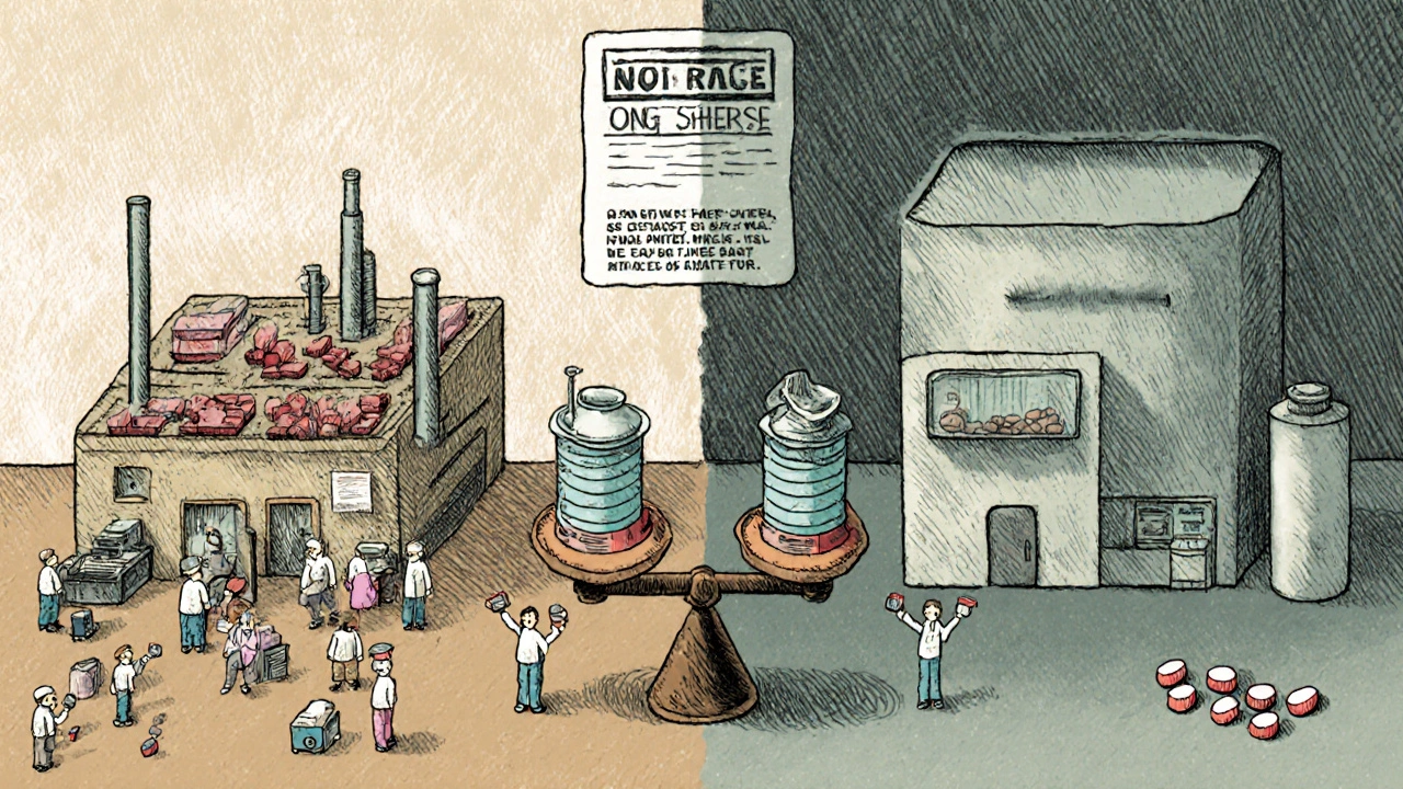Comparaison entre une petite usine à risque et une usine hautement contrôlée avec système &#039;un lot à la fois&#039;.