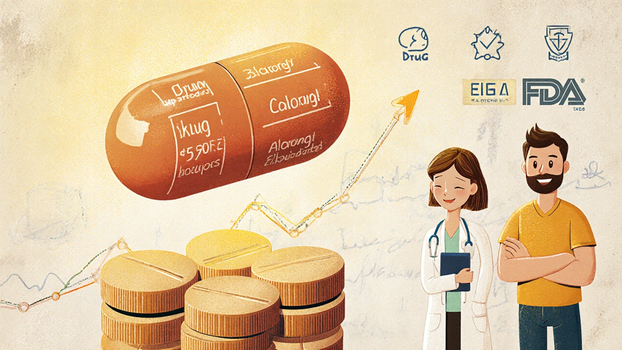 Pilule modulaire à couches ajustables flottant au-dessus de pilules classiques.