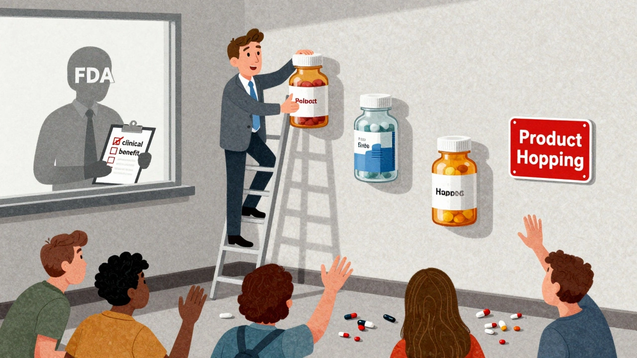 Exécutif pharmaceutique grimpe d&#039;une forme de médicament à une autre, tandis que des patients tentent d&#039;atteindre des génériques.