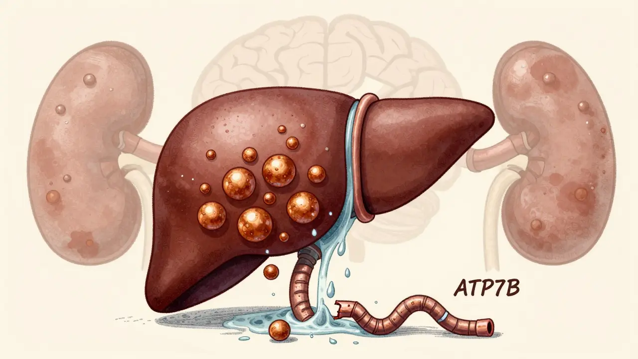 Maladie de Wilson : accumulation de cuivre et thérapie de chélation