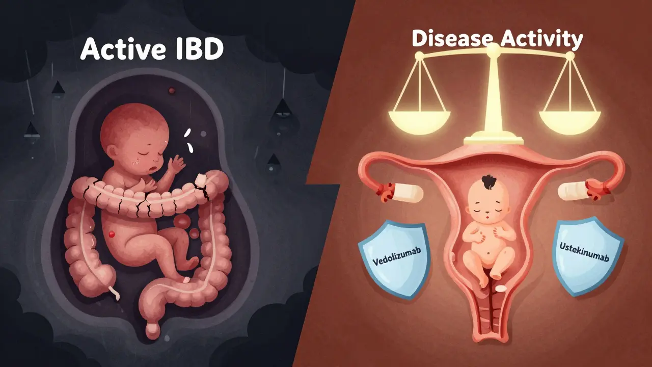 Comparaison visuelle entre une grossesse avec MII active et une grossesse bien contrôlée.