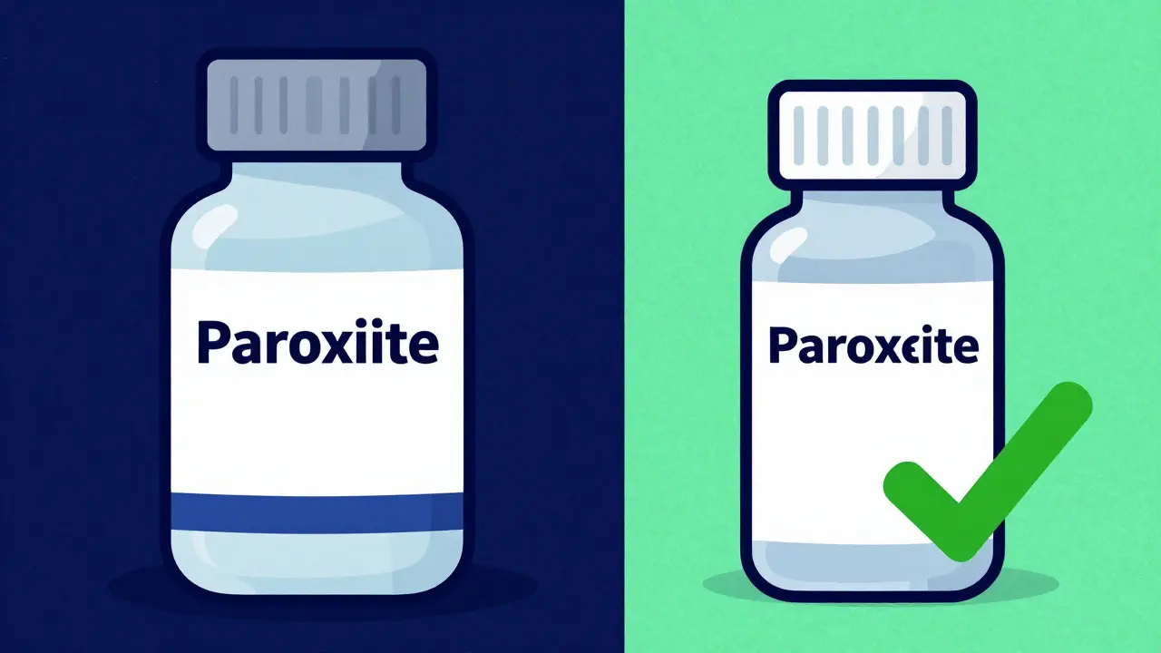 Comparaison illustrée entre un médicament de marque coûteux et un générique abordable.