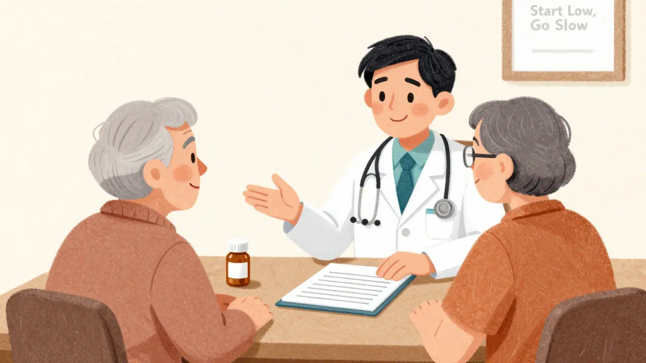 Médecin et senior discutant d'un plan de traitement personnalisé