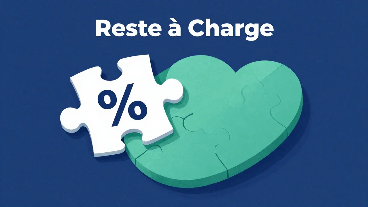 Métaphore visuelle du reste à charge et de la couverture mutuelle