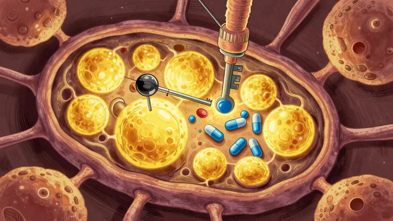 Vue microscopique texturée montrant les enzymes hépatiques détruisant les anticoagulants