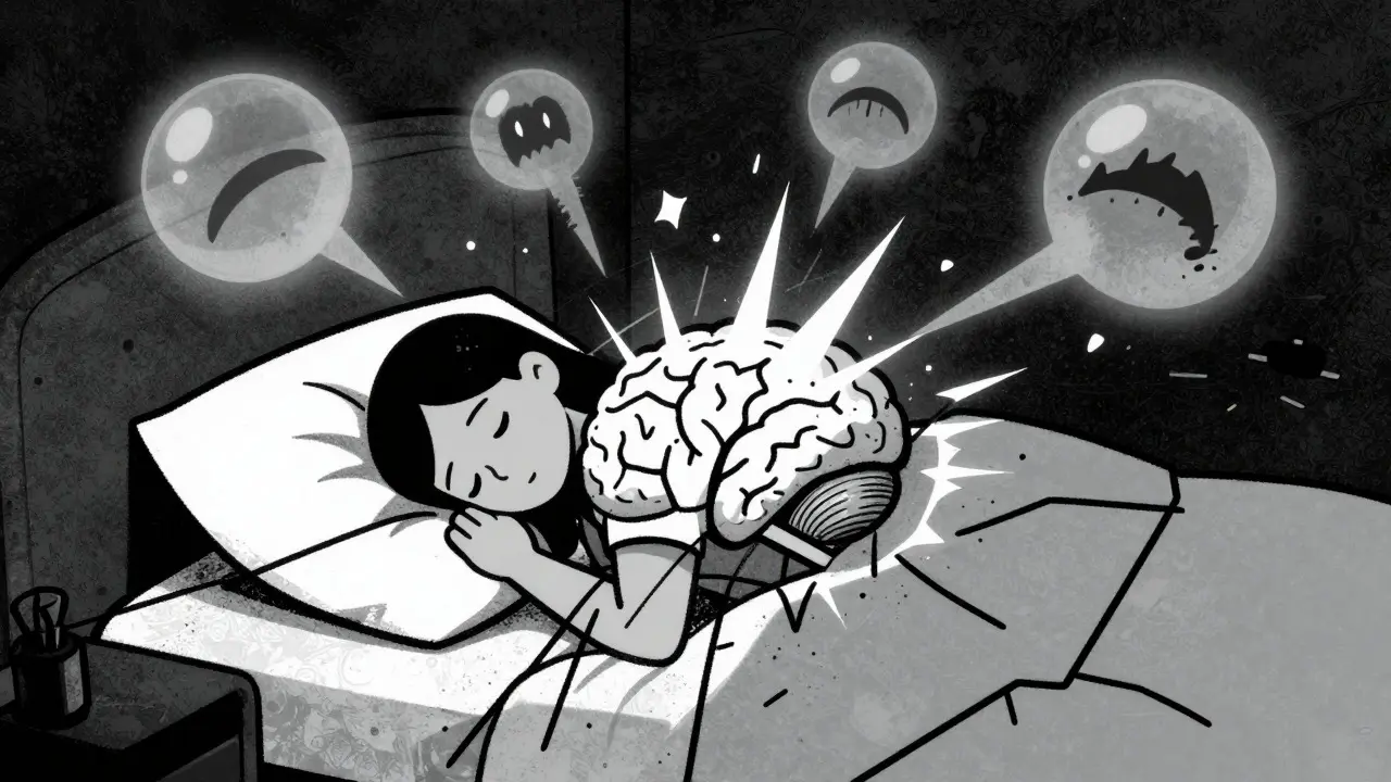 Illustration de la fragmentation du sommeil et des réveils nocturnes après l'alcool
